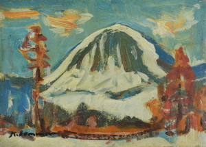 Werkverzeichnis Nr. 980, um 1976, Skizze, Schildenstein, Öl auf Karton, 24,3 x 34,3 cm